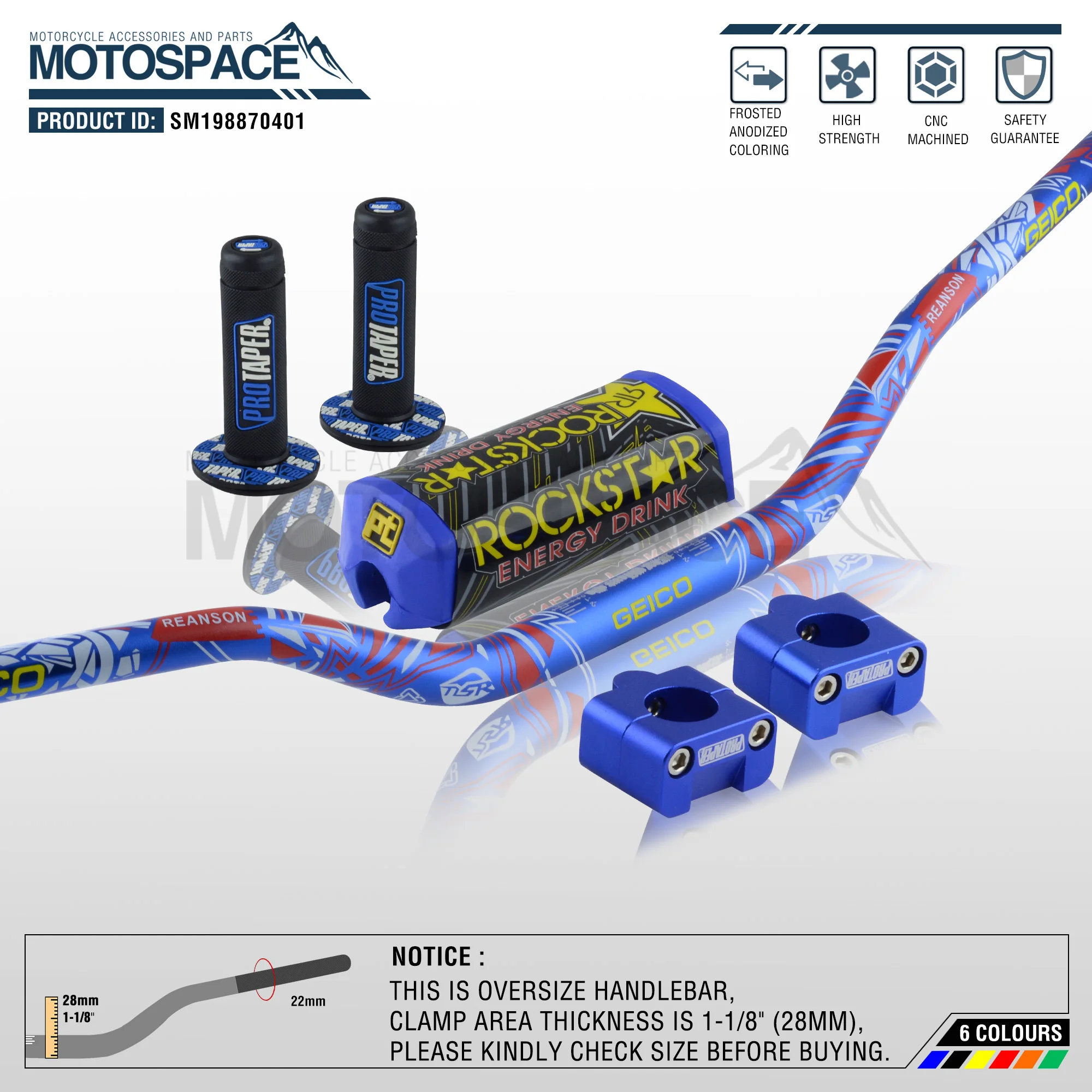 Руль для Pro Taper Pack Bar 1 1/8 &quot Phantasy ручки Pit Racing Dirt Bike Motorcycle адаптер с ЧПУ|Руль