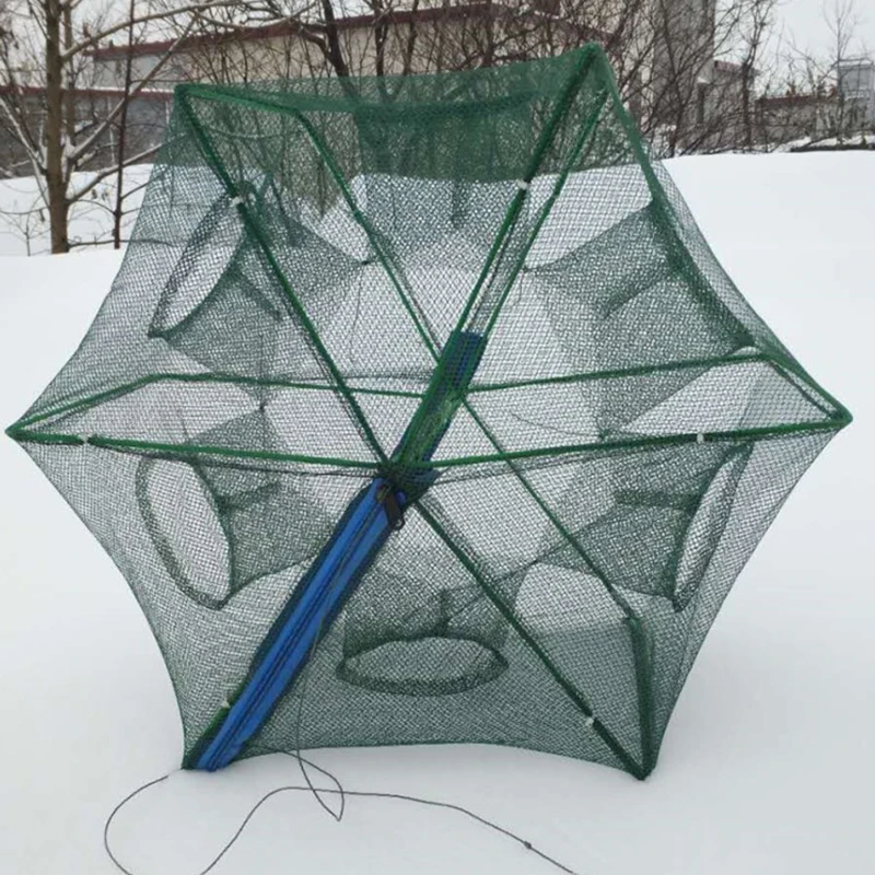 Усиленная Автоматическая рыболовная сеть с 6/8 отверстиями клетка для креветок