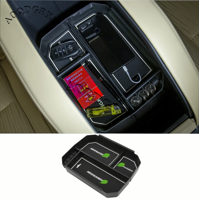 

1pcs For Toyota highlander 2015-2019 ABS Interior Central Armrest Storage Box Holder car styling Moulding accessories