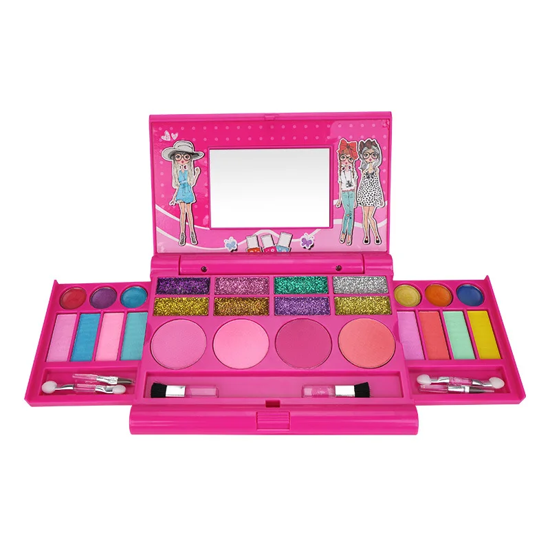 Makeup Set Box for Kids Girl Storage Make Up Toy Pretend Play House Simulation Cosmetics Pink Toys Gifts | Игрушки и хобби