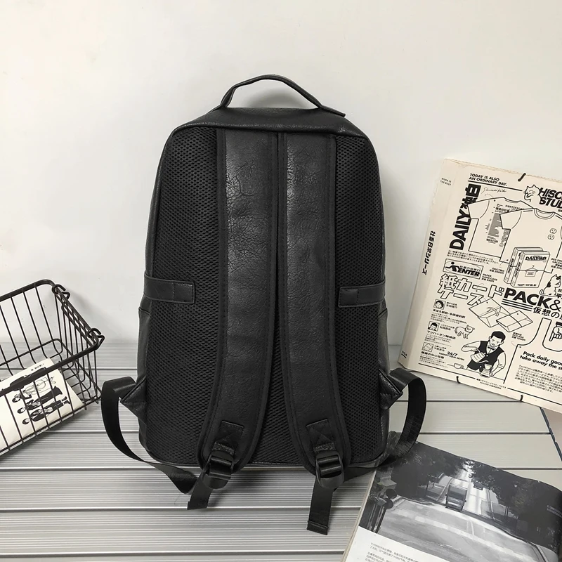 Брендовый мужской рюкзак из искусственной кожи портфель для школы повседневные