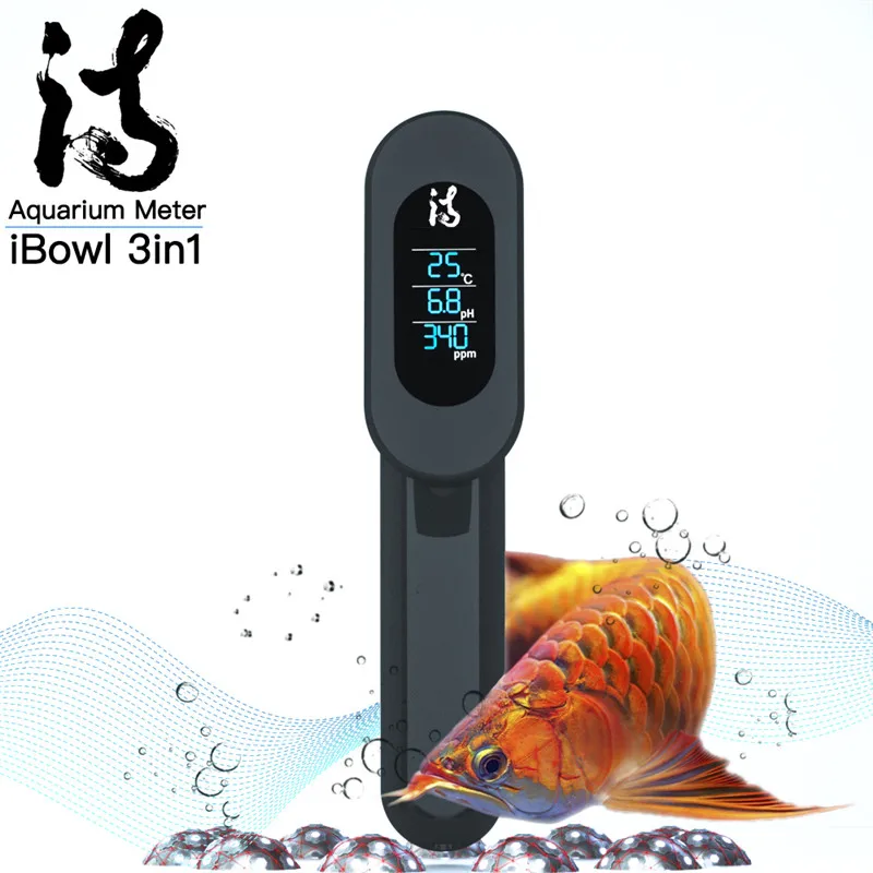 Monitor de calidad del agua iBowl 3 en 1, medidor digital de pH y temperatura, equipo de prueba, accesorios para acuario, nuevo-1
