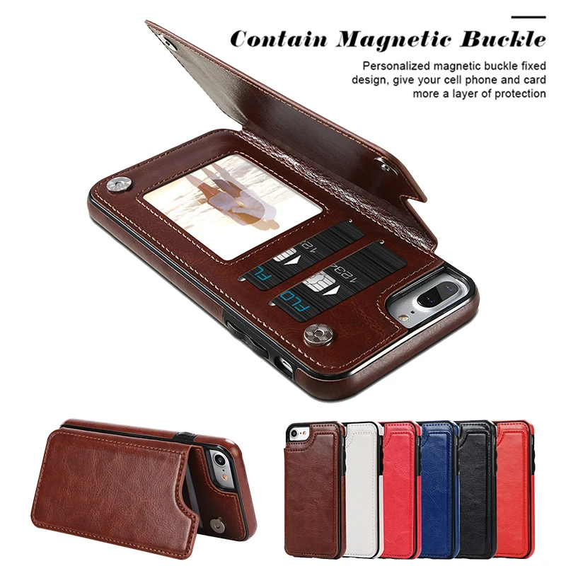 Кожаный чехол для телефона с откидной крышкой iPhone 12 11 Pro XS Max XR X Чехол бумажник