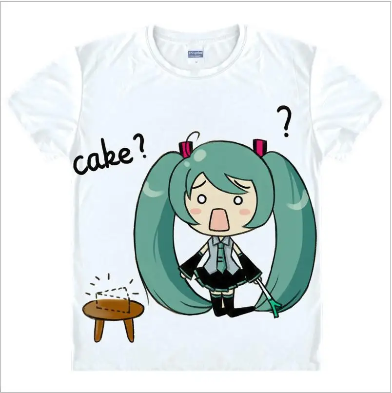 8 Новинка, футболка vocaloid Hatsune Miku, аниме, известная японская анимация, новинка, летняя мужская футболка, карнавальный костюм, Милая футболка - Цвет: 8