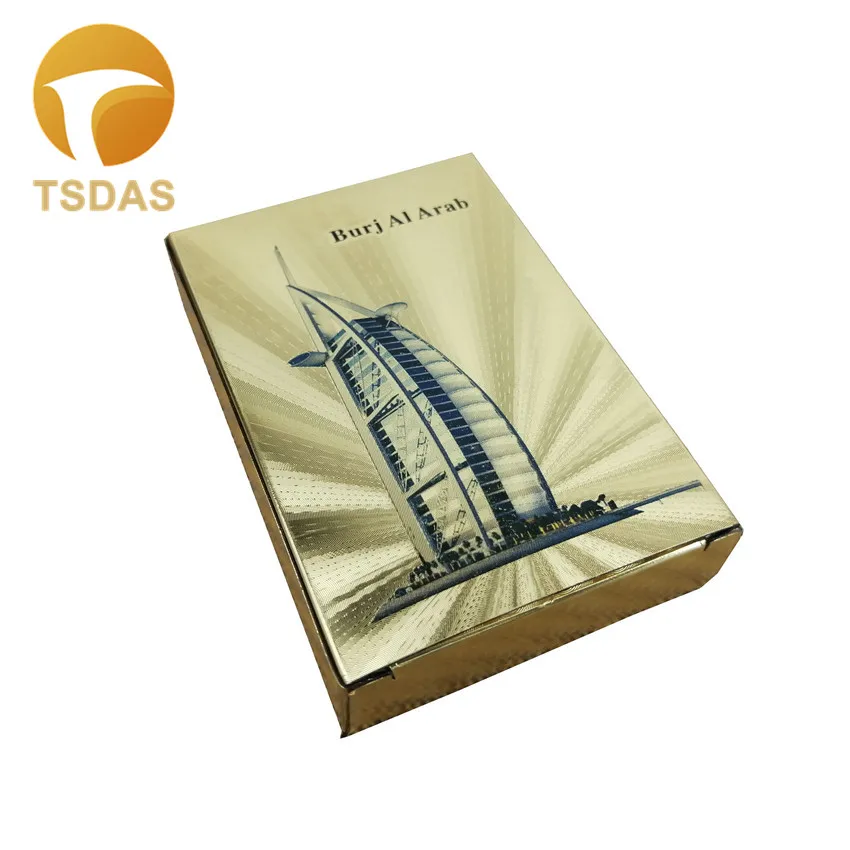 24K золотые игральные карты Позолоченные Burj Al Арабский Дизайн покерная игра