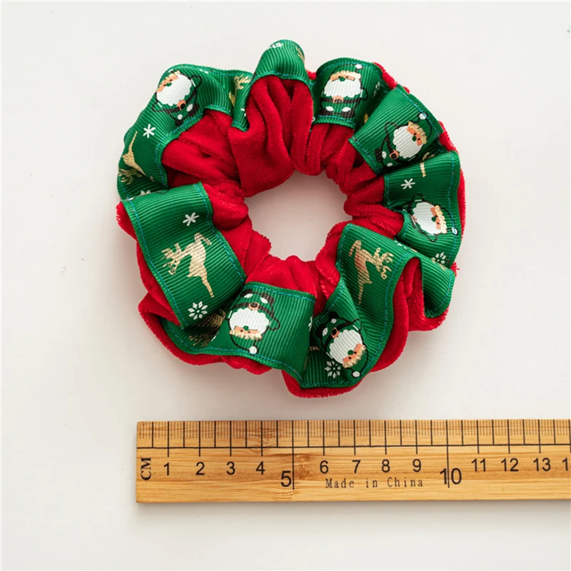 

Christmas Scrunchies Velvet Hair Ring Xmas Hair Accessories Flannel Hair Rope Elastic Handmade Rubber Bands Ponytail Headwear