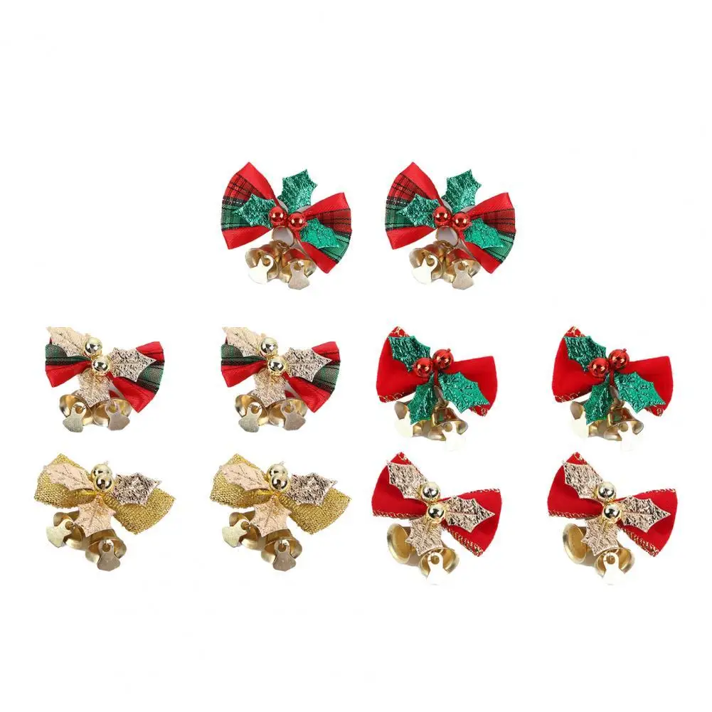 

10Pcs/Set Xmas Multicolor Fabric Bell Decor Festive Touch Decorative Bell Decor Long Lasting Christmas Style Bell Ornament