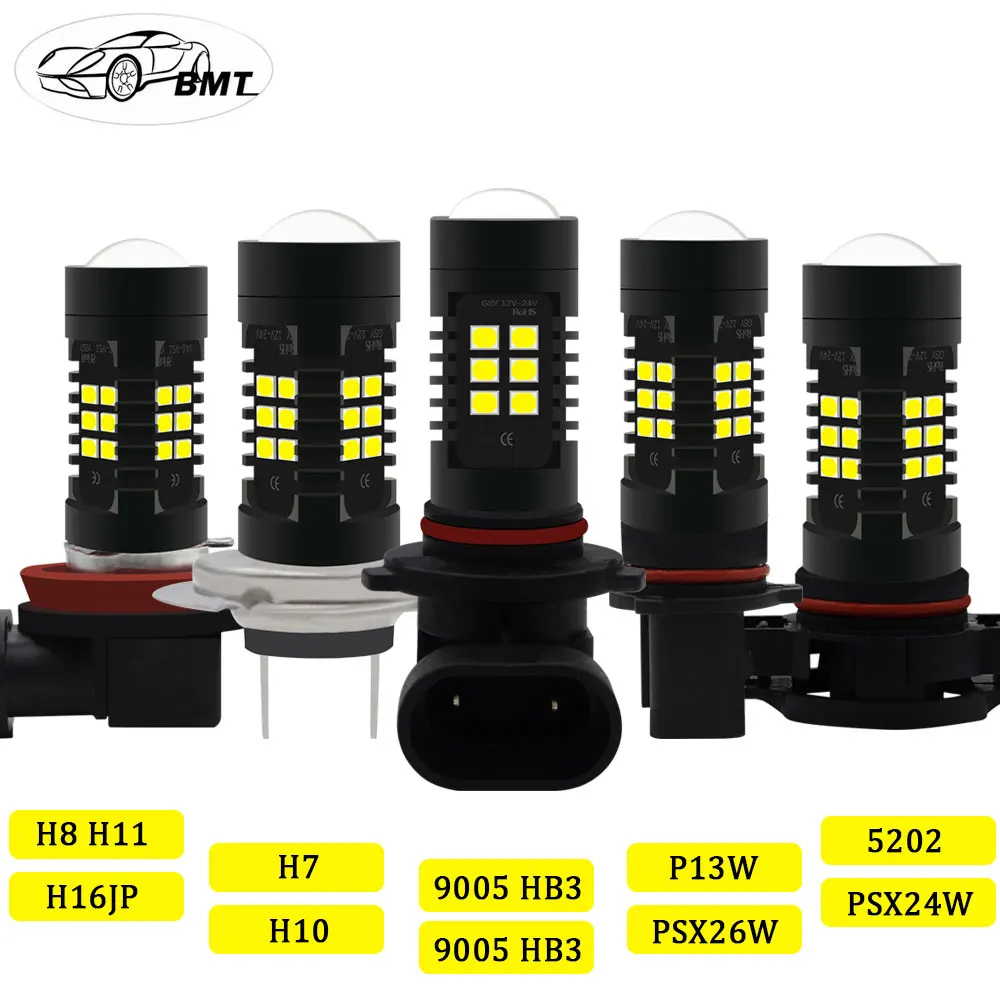 BMT H8 H11 Led HB4 9006 HB3 9005 Противотуманные фары лампы 2835SMD 1200LM 6000K белый вождение