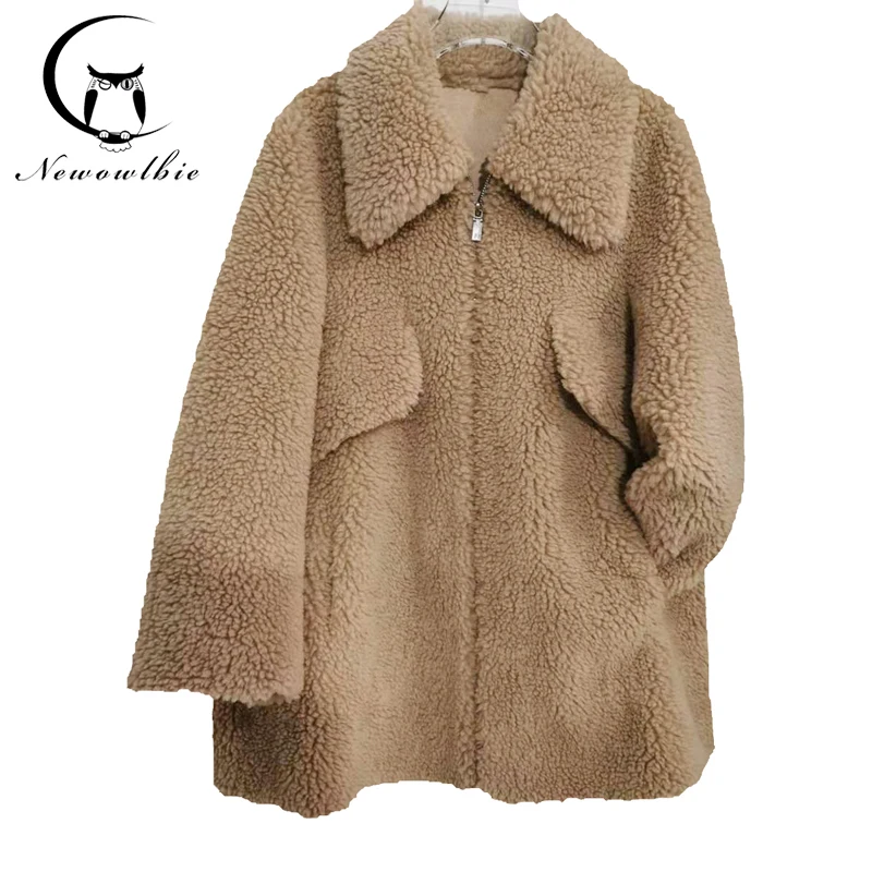 Зимняя Новинка модное женское пальто с плюшевым мишкой парка из натурального