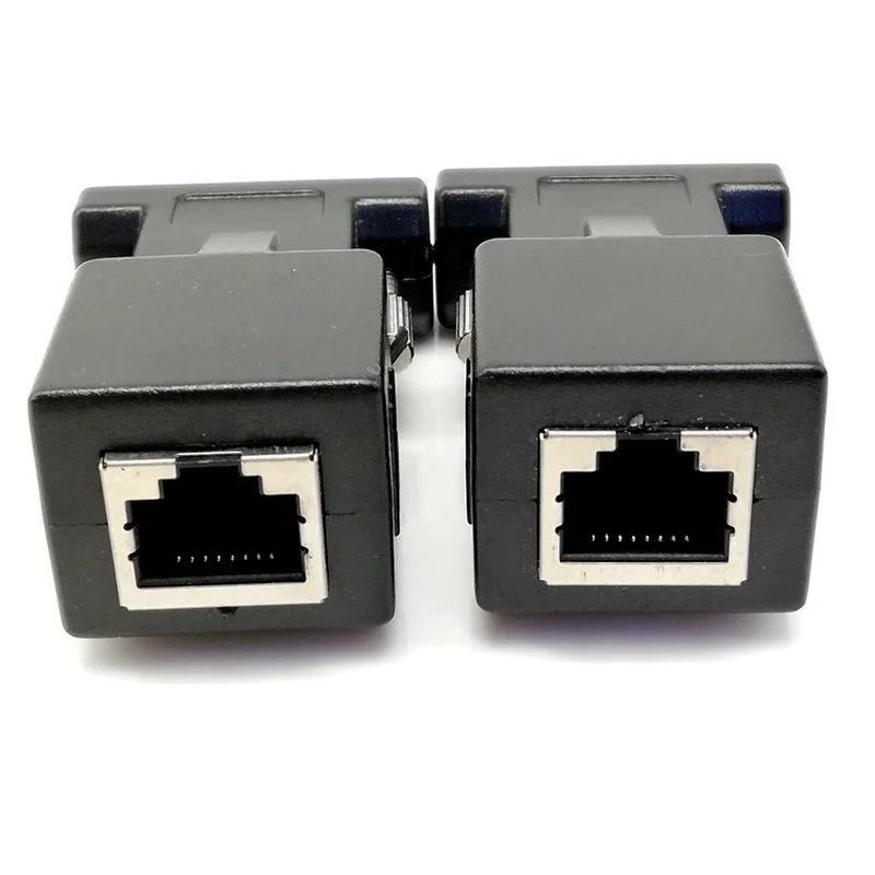 15-контактный Переходник VGA Мама-мама адаптер RGB HDB для сетевого кабеля Ethernet LAN CAT5 CAT6