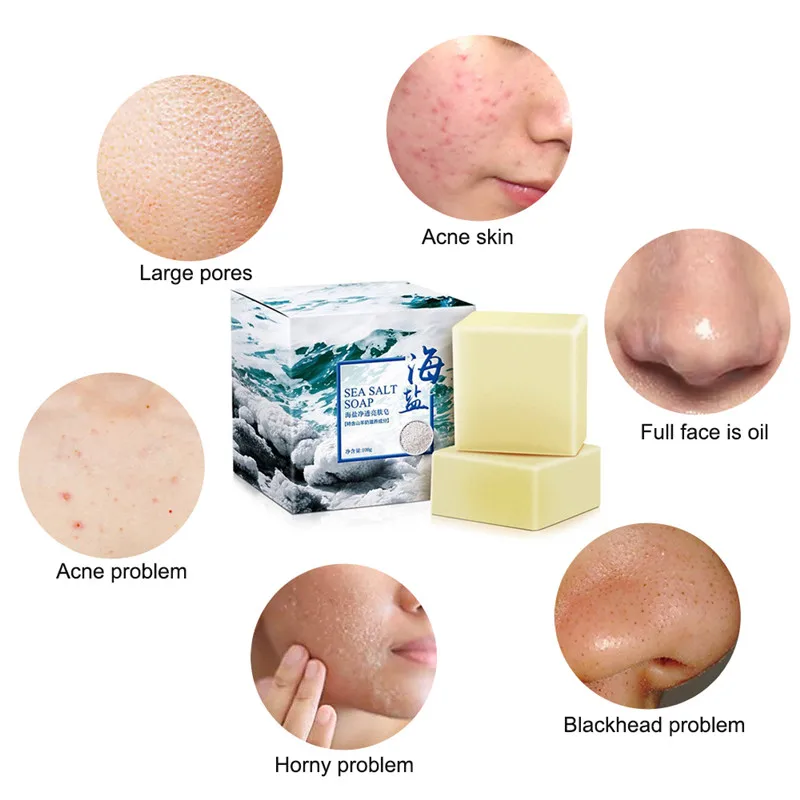 100 г мыло с морской солью очищающее средство для удаления прыщей ПОР лечения акне