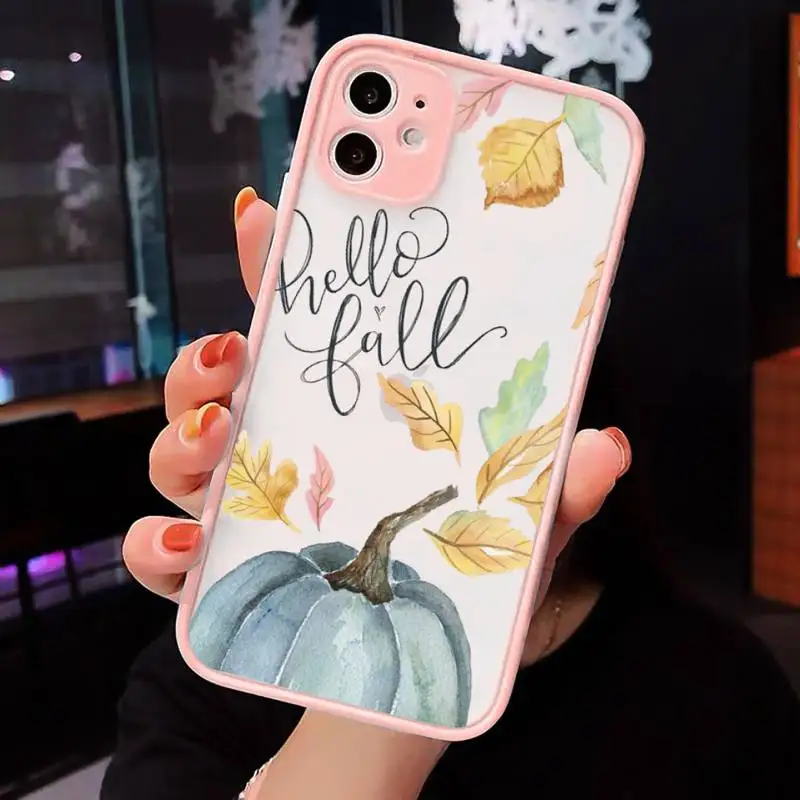 

Fall Inspired beautiful art painting Phone Case Matte Transparent for iPhone 7 8 11 12 s mini pro X XS XR MAX Plus cover funda