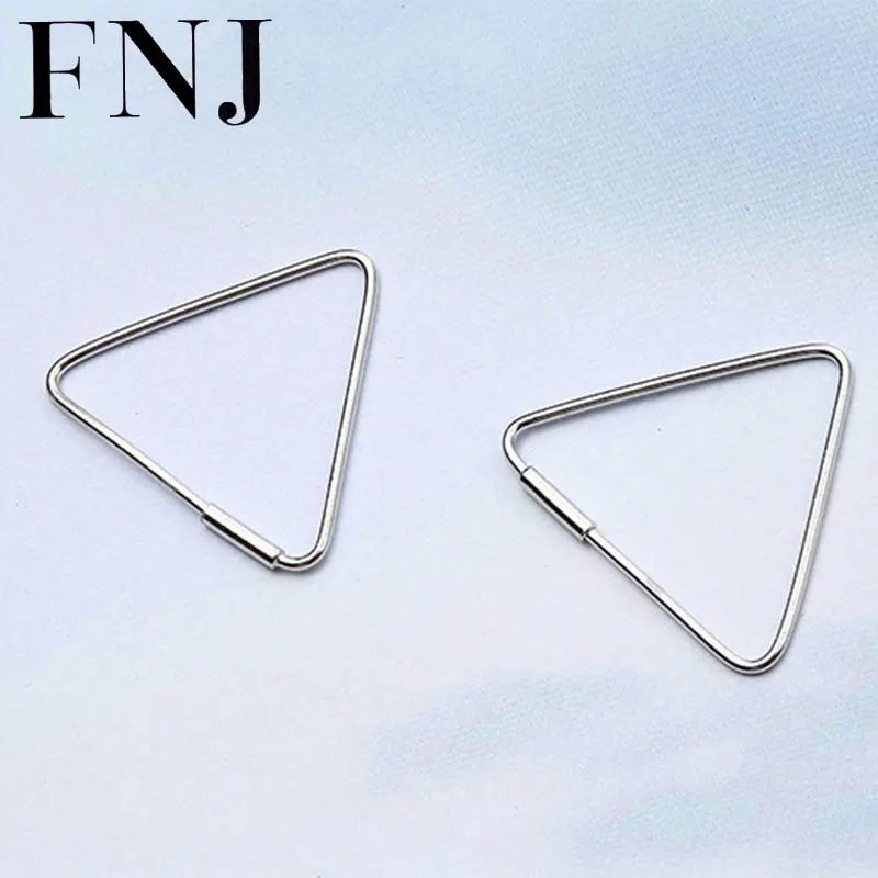 

Серьги-кольца женские из серебра 925 пробы, квадратные, треугольные