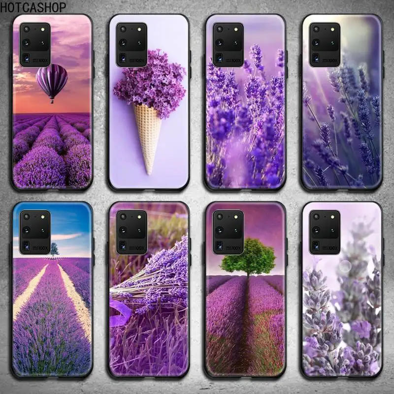 

Simple lavender Purple flowers Phone Case For Samsung Galaxy S21 Plus Ultra S20 FE M11 S8 S9 plus S10 5G lite 2020