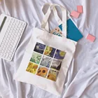 Сумка для покупок с графическим рисунком Ван Гога, брезентовые сумки-тоуты, складная сумка для покупок, школьные винтажные сумки на ремне в эстетике
