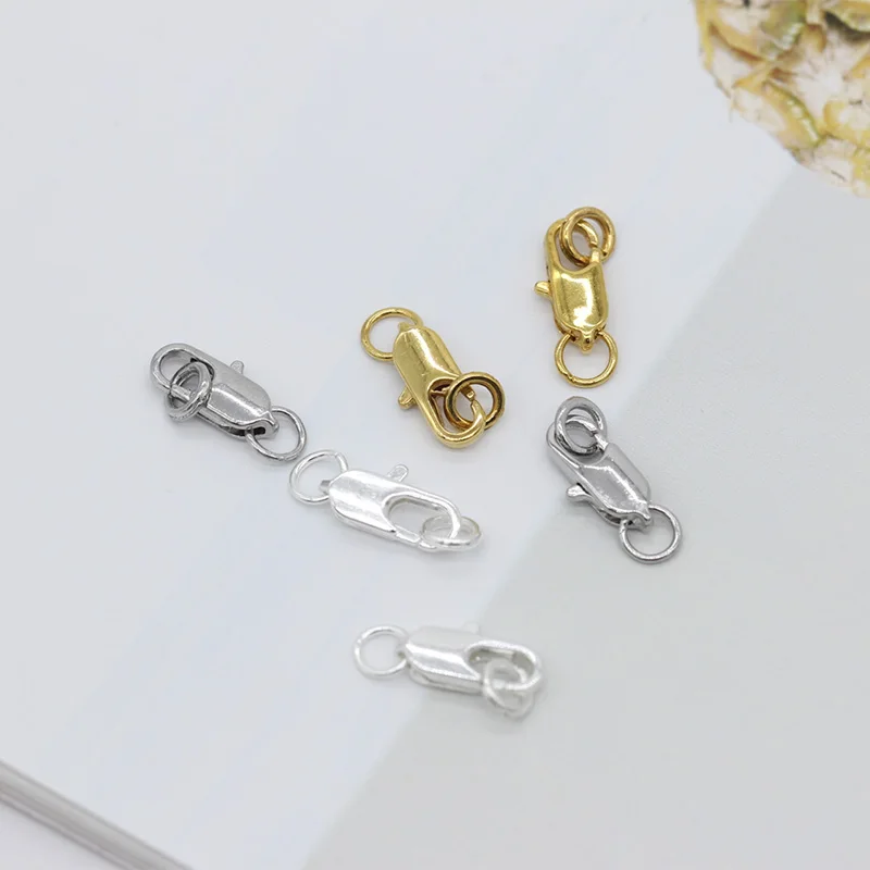 20p Серебряная позолоченная медная застежка 802 Омаров Пряжка hdning с кольцом для прыжков бусины обжимной Конец ожерелье оснастки цепи diy ювелирные изделия