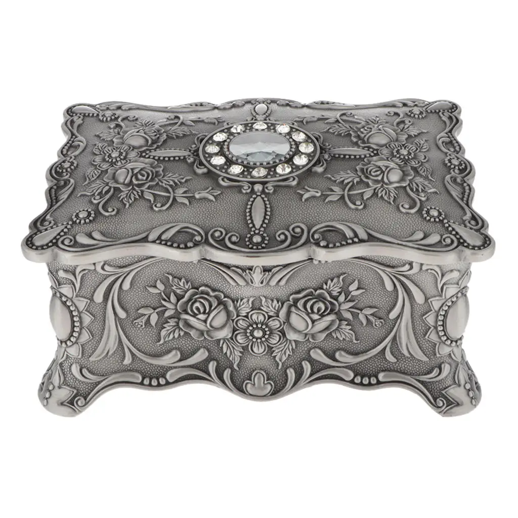 

Классический винтажный стильный античный жестяной прямоугольный чехол для хранения ювелирных изделий