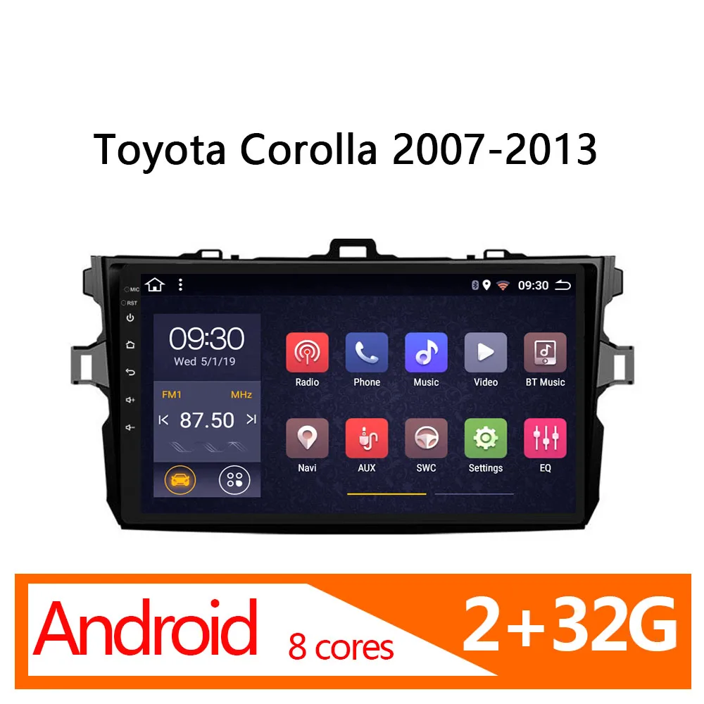Автомагнитола для Toyota Corolla android стерео 2 + 32 ГБ 8 ядер автомобильный навигатор 1