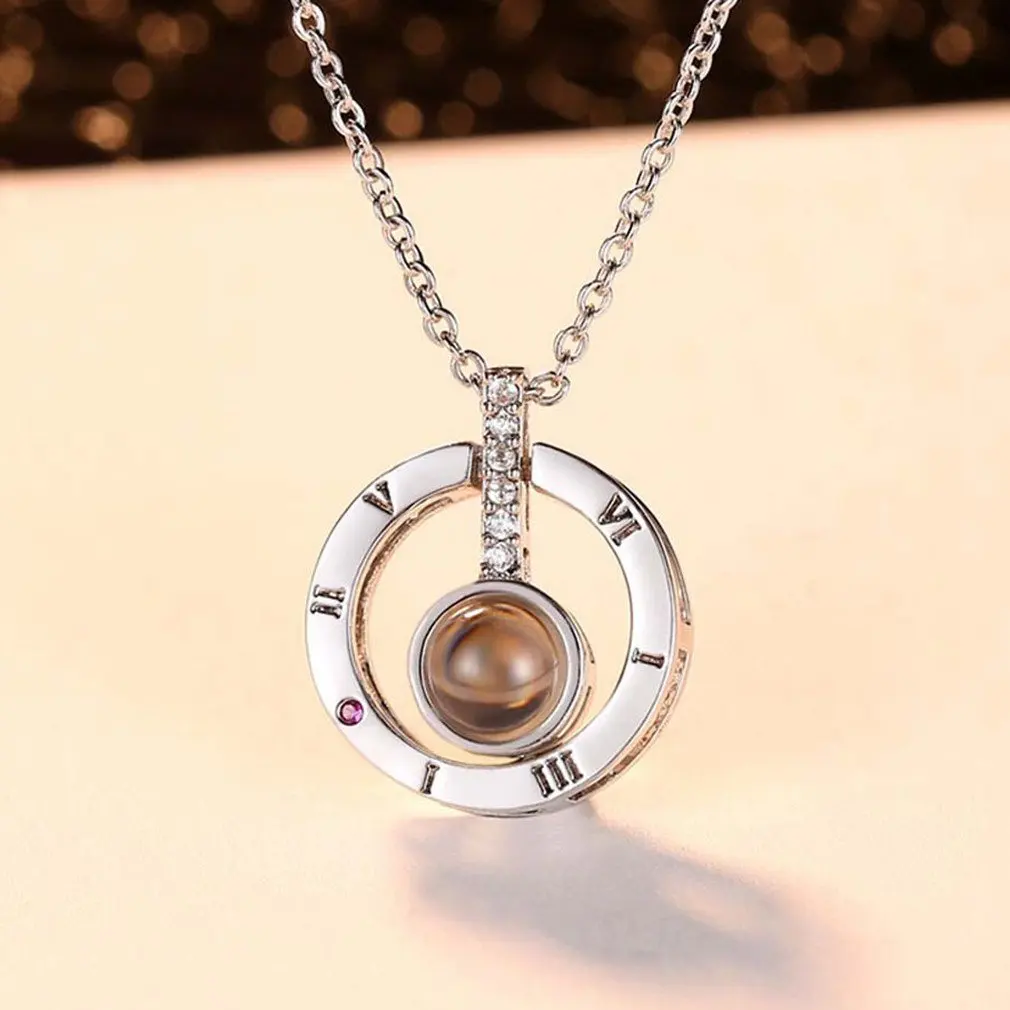 Женское ожерелье с подвеской проектором Я тебя люблю на 100 языках|Ожерелья