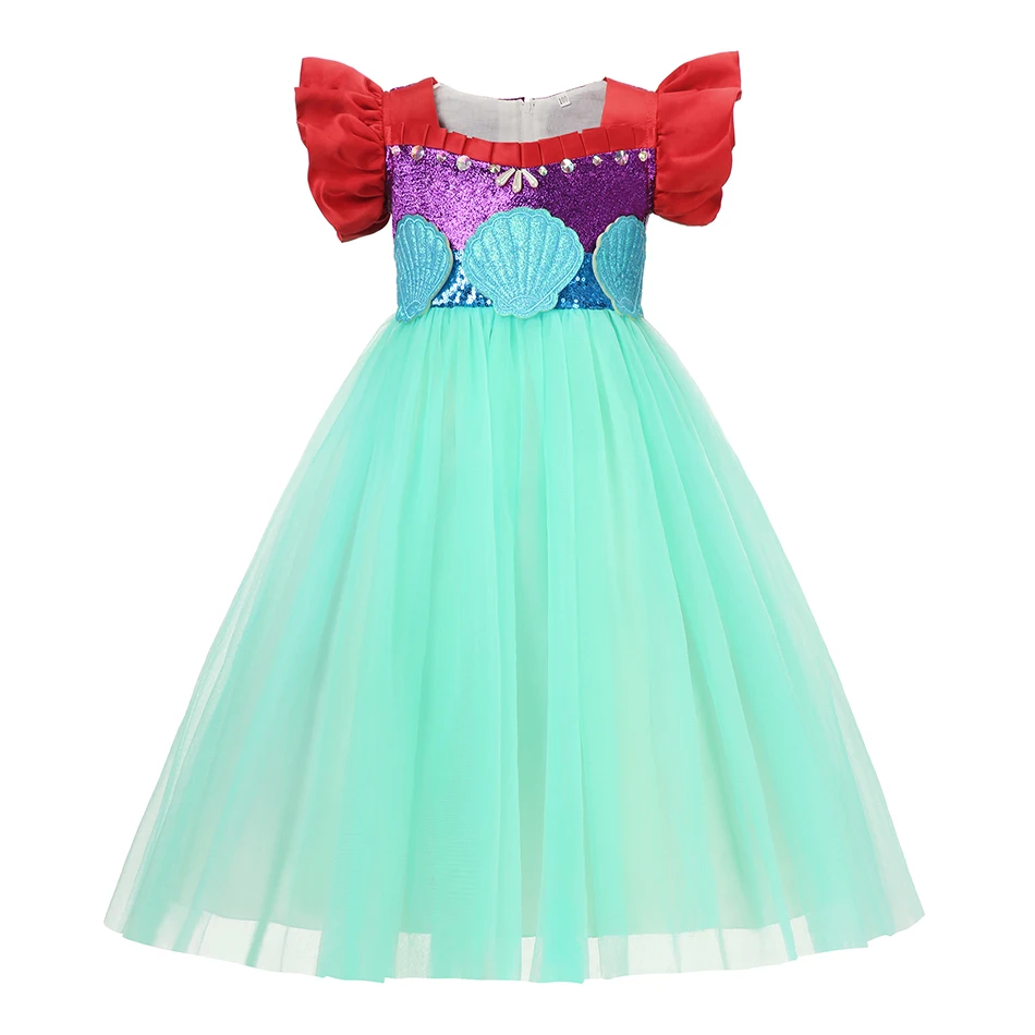 Платье принцессы для маленьких девочек косплей-костюм маленькой Русалочки на