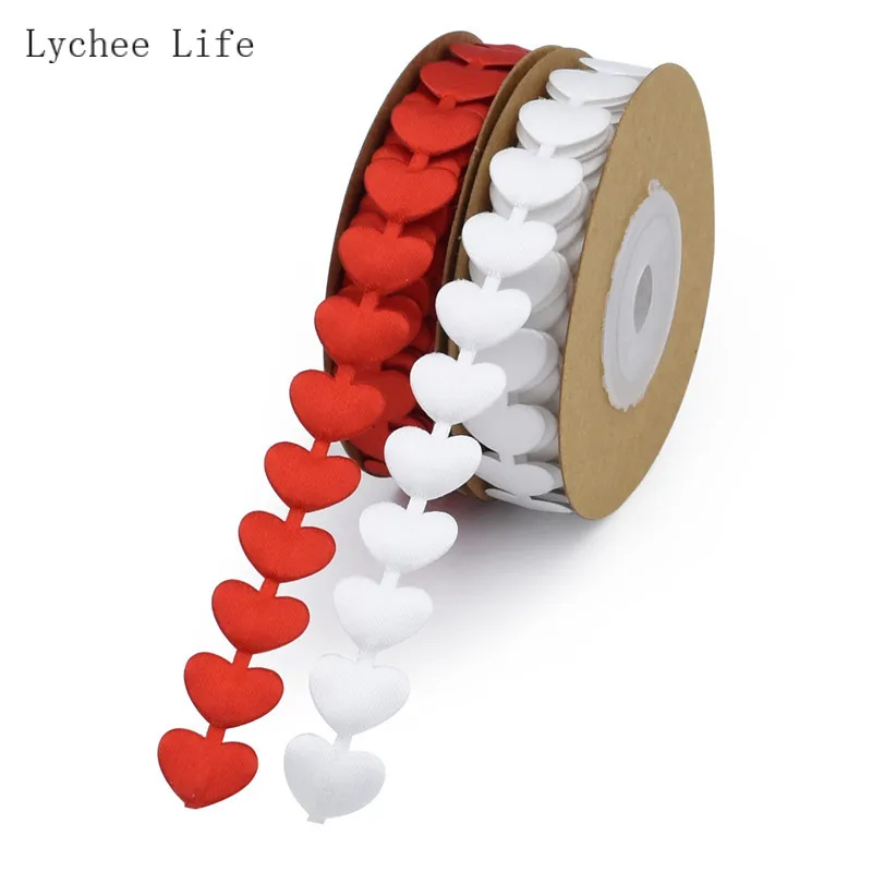 Lychee Life 5M Embossed Love Ribbon Diy Peach Heart Wedding Decoration Lover Gift Wrapped Handwork Bouquet Packing | Дом и сад