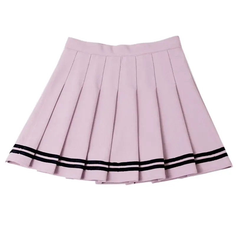 Плиссированная мини юбка трапециевидной формы с высокой талией и эластичным