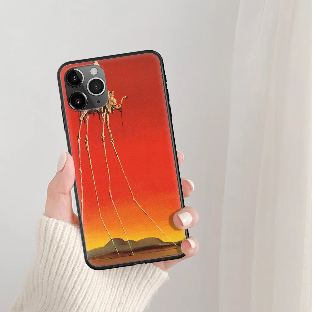 

Salvador Dali Art Painting Phone Case For IPhone 5 5S SE 5C 6 6S 7 8 Plus X XS XR 11 12 Mini Pro Max 2020 black Shell Luxury