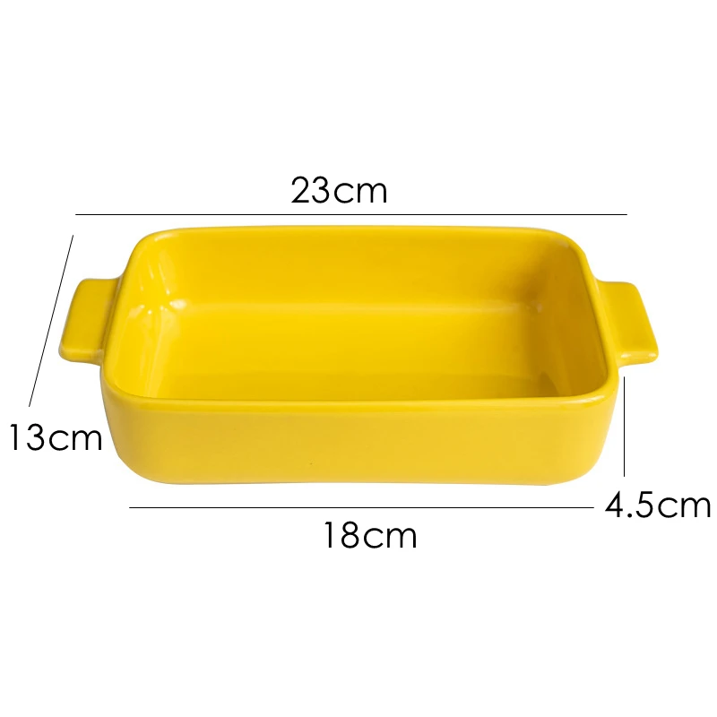 1pc Colorful Ceramic Souffle Dish Ramekin for Baking Oven Safe Rectangle Dinner Plate Roasting Dishes | Дом и сад