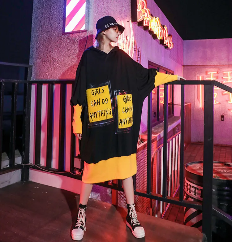 Max LuLu Мода корейский стиль Женская одежда в стиле панк осень уличная женская с капюшоном длинные элегантные платья повседневные платья с принтом Vestidos