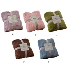 Couverture polaire en flanelle douce et légère, couleur unie, pour le canapé et l'hiver  (3)