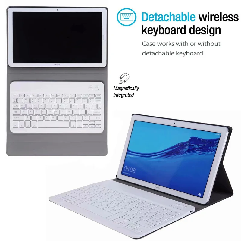 Беспроводная bluetooth клавиатура с тонкими кожаными чехлами чехол для Huawei Mediapad M6 10 8