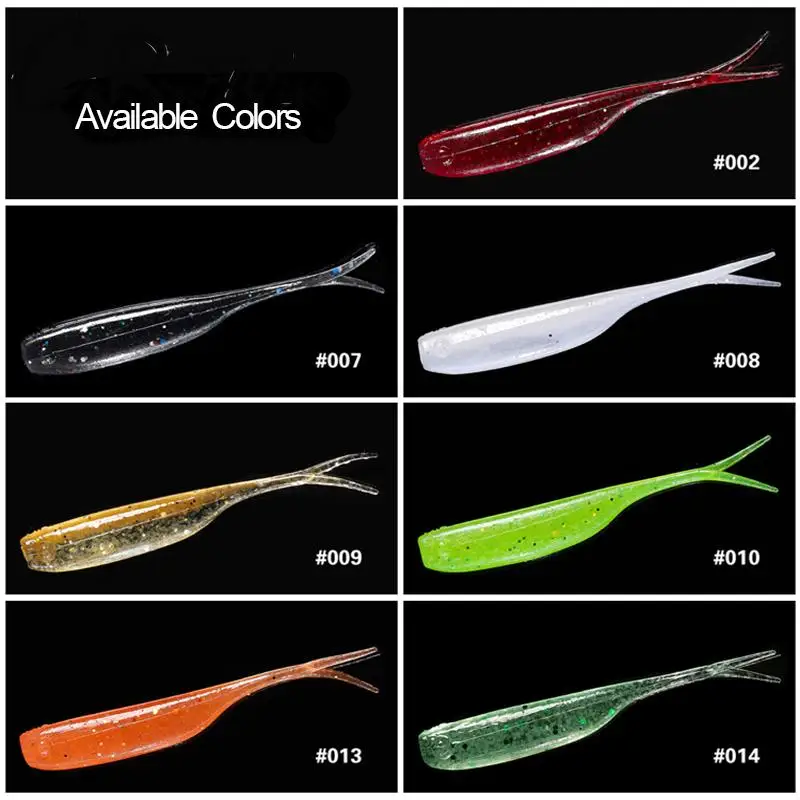 

20pcs Fishing lure Fork Tail Soft Bait 58mm Jigging Wobblers Artificial Baits Rubber for Bass Carp Fishing Lures Swimbaits