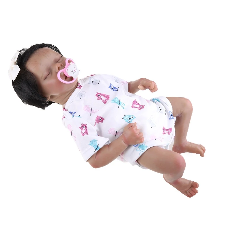 

Реалистичная кукла с закрытыми глазами, 49 см, мягкая виниловая силиконовая кукла для спящей девочки, милая игрушка для новорожденных, подар...
