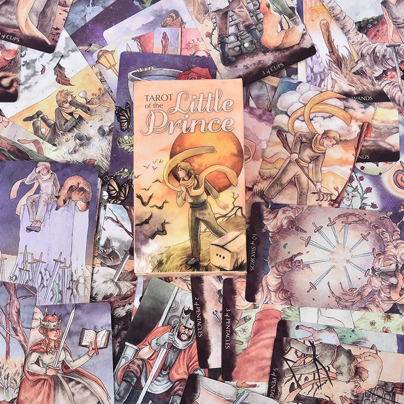 Tarot Of The Little карты &quotПринц&quot Deck A 78 Card и учебный буклет гадания чтение любовь Луна
