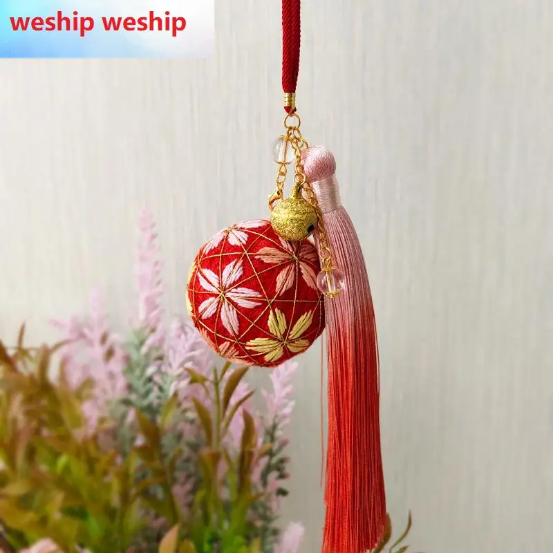 Красная ручная подвеска в виде цветка вишни темари/материал для - Цена: 17.99