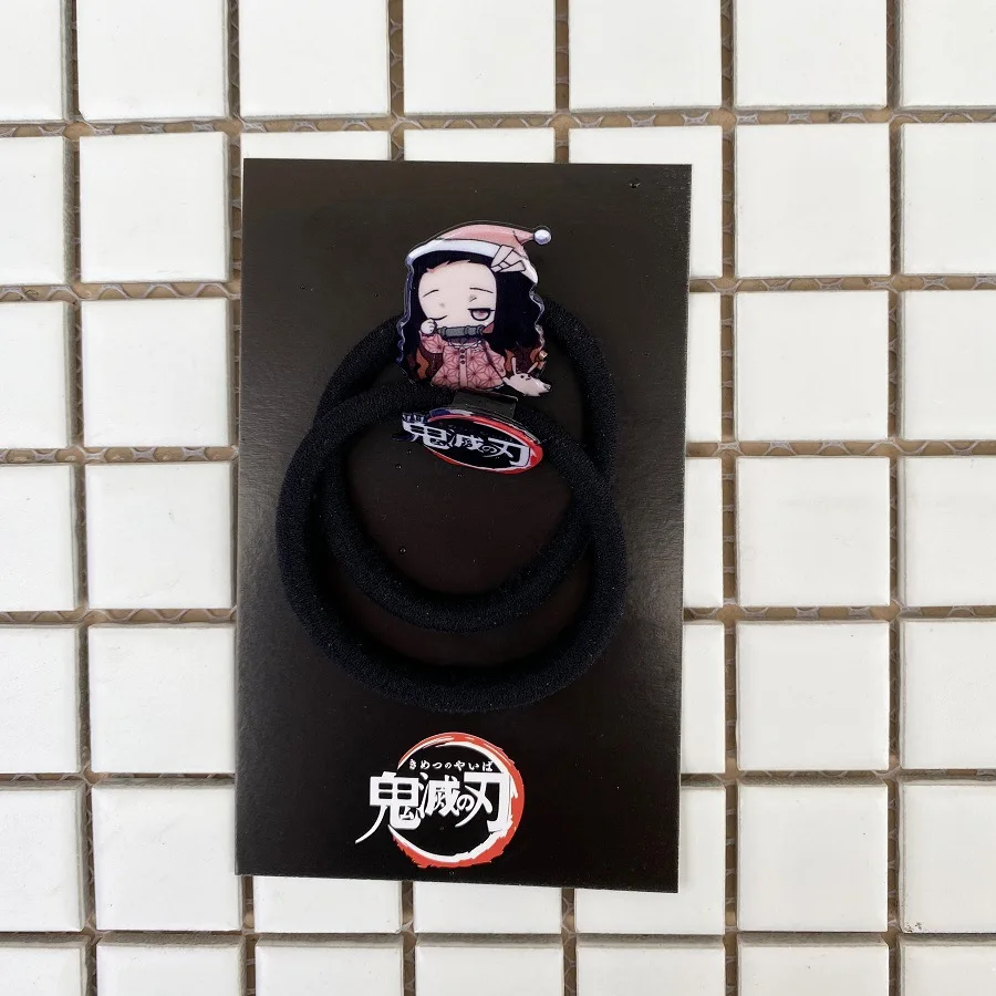2Pcs/Set Anime Demon Slayer Kimetsu no Yaiba Hair Ropes Hair Ties Hair Bands Headwear Jewelry Accessories