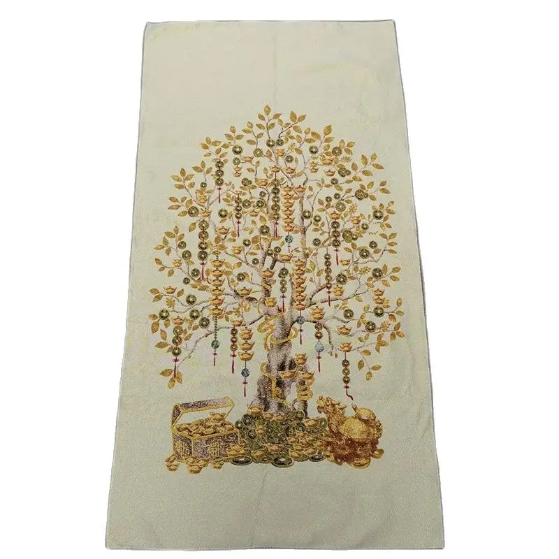 

Tangka embroidery silk brocade picture of Wangcai tree