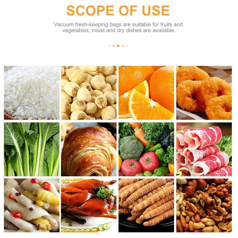 

Vacuum Sealer Bags 3-Pack 8 x 197 Inch Rolls for Food Storage Saver Commercial Grade Bag Preservation