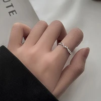 fashion s925 rings open adjustable multi layer cross minimalism silvery jewelry for women engagement couple dainty special gift