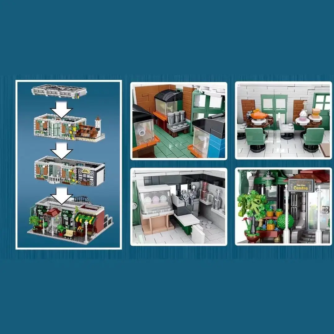 

URGE MOC 10200 Creator Street View Series Garden Centre Model Modular Building Blocks Bricks 2716pcs Puzzle Toys Gift