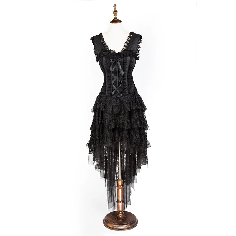 

Womens Corset Dress Summer Black Dresses Evening Party Midi Dresses Female Vintage Y2K Goth Clothing Office Fashion Elegant