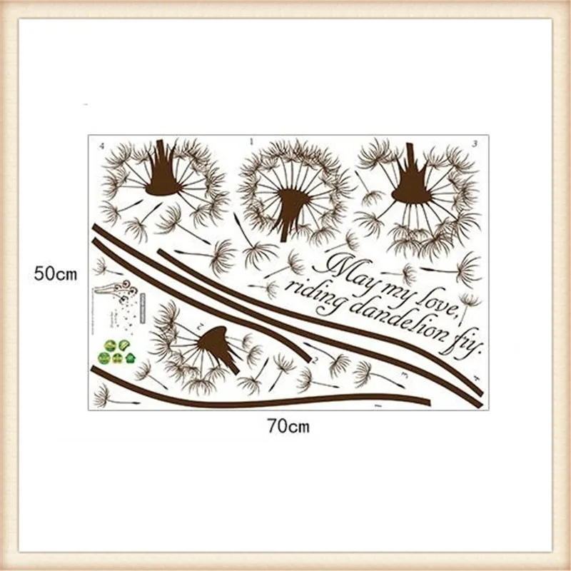 

Flying Dandelion Wall Sticker Decals Living Room Bedroomkids Rooms Home Decor PVC Autocollant Mural