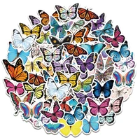 103050 pcs color butterfly doodle graffiti cartoon sticker for luggage laptop cup guitar waterproof sticker custom wholesale