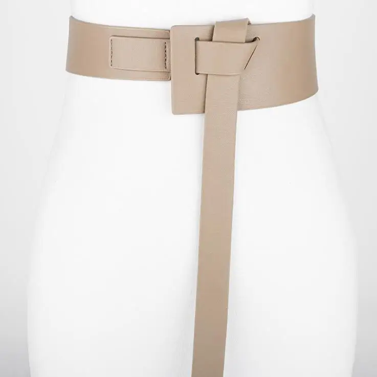 

New Design Women Knot Waistbands wide long belts soft PU leather Fashion Woman cummerbunds Dress Decorate DIY bow Buckle Gifts