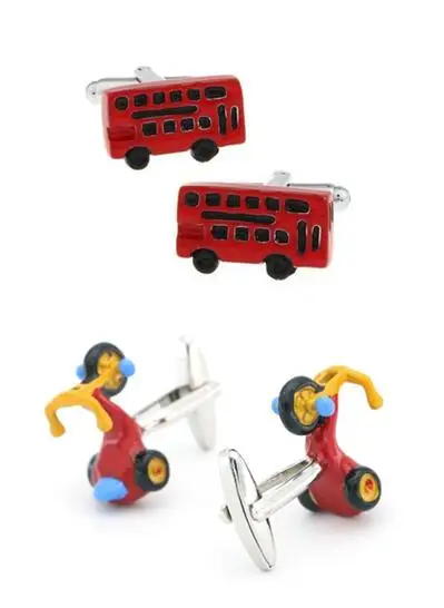 10 пар/лот творческая детская игрушка автомобиль запонки эмалью в виде