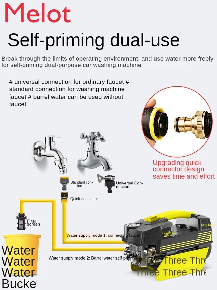 

Ultra-High Pressure Car Washing Machine Household 220V Brush Car Water Pump Grab High Power Artifact Portable Water Gun Cleaning