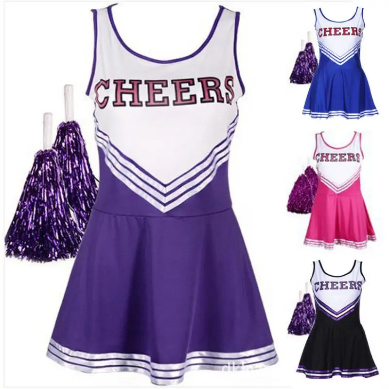 

2020 Sexy Girl School Cheerleader Fancy Dress Stage Performance Outfit Uniform High School Musical Costume Suit