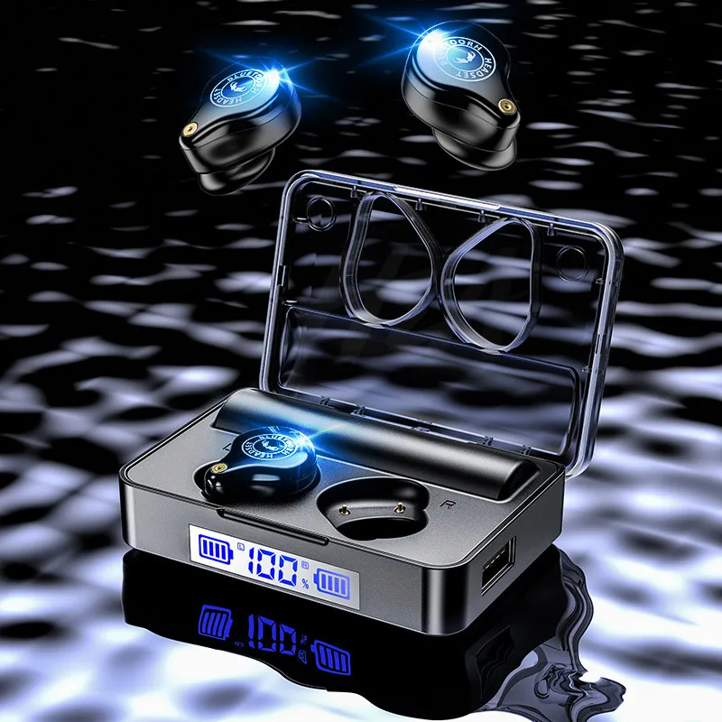 Беспроводные Bluetooth наушники с чехлом для зарядки 3600 мАч водонепроницаемые TWS 5 0