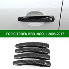 Чехлы для CITROEN BERLINGO II 2008-2017, аксессуары из углеродного волокна, автомобильные дверные ручки, накладки 2009 2010 2011 2012 2013 2014 2015