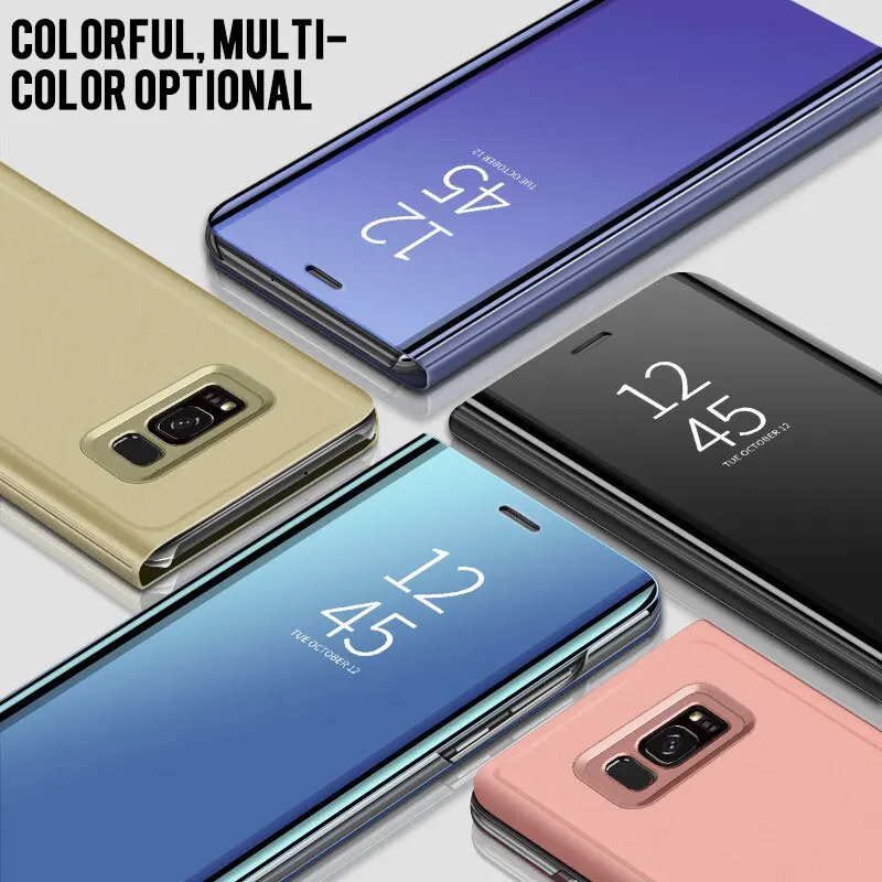 Умный прозрачный зеркальный чехол для samsung Galaxy S10 lite S9 S8 Plus S7 edge Note 9 8 A30 A50 M20 A9 A8 A7 A6 A5